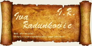Iva Radunković vizit kartica